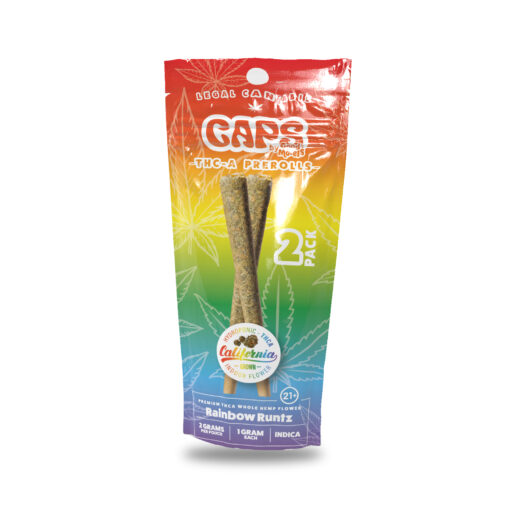 Caps By Good Morels 2 Pack THC-A Prerolls 2g Total – Rainbow Runtz Indica