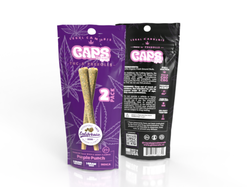 Caps By Good Morels 2 Pack THC-A Prerolls 2g Total – Purple Punch Indica