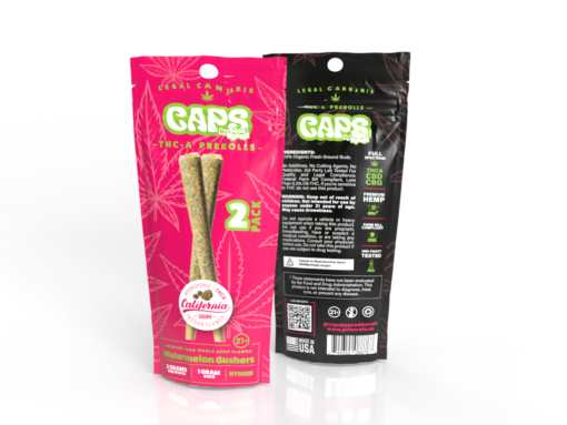 Caps By Good Morels 2 Pack THC-A Prerolls 2g Total – Watermelon Gushers Hybrid