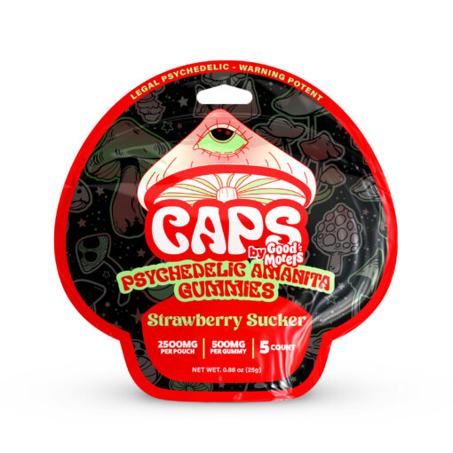 Caps By Good Morels Psychedelic Amanita Gummies – Strawberry Sucker