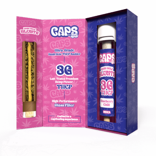 Caps By Good Morels 3G Hash Hole THCP BADDER Blunts – Blueberry Chill