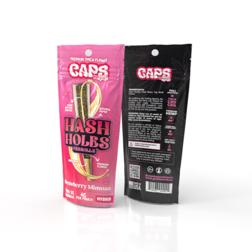 Caps By Good Morels 2 Pack Hash Holes Prerolls 4g Total – Strawberry Mimosa